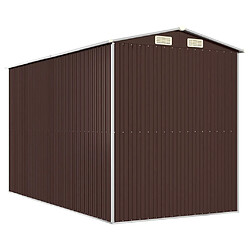 Helloshop26 Abri de jardin cabane cabanon maison de stockage remise extérieur hangar outils robuste foncé 192 x 357 x 223 cm acier galvanisé marron 02_0022319 pas cher