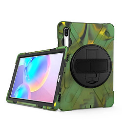 Acheter Coque en TPU combo en forme de x avec béquille et dragonne camouflage pour Samsung Galaxy Tab S6 SM-T860 (Wi-Fi)/T865 (LTE)