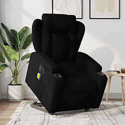 vidaXL Fauteuil inclinable de massage électrique Noir Tissu