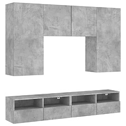 vidaXL Unités murales TV 5 pcs gris béton bois d'ingénierie