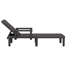 Maison Chic Chaise longue, Transat noir 159x68x83,5 cm polypropylène pas cher