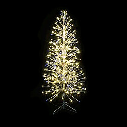 sapin spray - argent - h1.5 mètres - 320led - blanc chaud - pétillant - festilight 40479-cmatp9