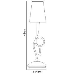 Luminaire Center Lampe de Table Paola 1 Ampoule E14, argent peint avec Abat jour crème & noir Gla