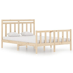 vidaXL Cadre de lit sans matelas 140x190 cm bois massif