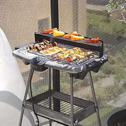 Avis Livoo Barbecue Electrique sur Pieds ou de Table Gris 2000W + Set de 4 accessoires pour barbecue Acier inoxydable avec finition bois