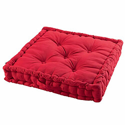 Paris Prix Coussin de Sol Déco Panama 60x60cm Rouge