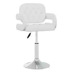 vidaXL Chaises pivotantes à manger lot de 4 Blanc Similicuir