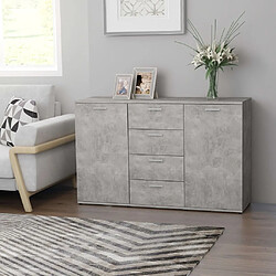 Maison Chic Commode Buffet - Meuble de rangement Gris béton 120x35,5x75 cm Aggloméré -GKD71667