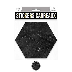 Sudtrading 4 Stickers effet marbre - 15 x 13 cm - noir