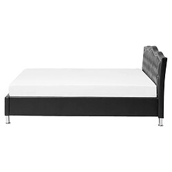 Beliani Lit en cuir PU noir 160 x 200 cm METZ pas cher