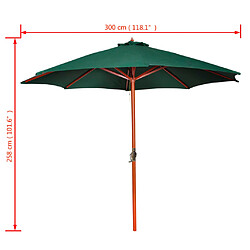 vidaXL Parasol Vert 258 cm pas cher