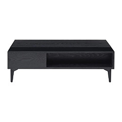 Avis Vente-Unique Table basse avec plateau relevable et 1 niche en MDF et verre - Noir - SIDELIA