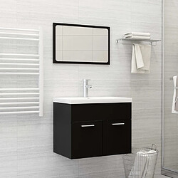 vidaXL Ensemble de meubles de salle de bain Noir Aggloméré