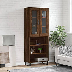 vidaXL Buffet haut Chêne marron 69,5x34x180 cm Bois d'ingénierie