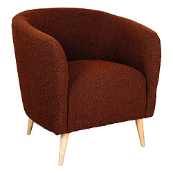 Aubry Gaspard Fauteuil en bouclette coloré marron.