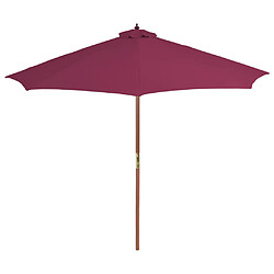 vidaXL Parasol d'extérieur avec mât en bois 300 cm rouge bordeaux