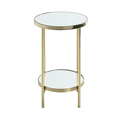 Acheter Pegane Table d'appoint ronde en métal coloris doré et verre -diamètre 29 x hauteur 46 cm