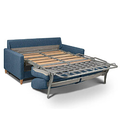 Acheter Inside 75 Canapé convertible OGGETTO matelas 16 cm système express sommier lattes 120cm RENATONISI tweed bleu azur