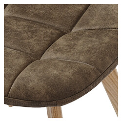 Acheter Moloo STELLA OAK - Chaise scandinave microfibre marron pieds chêne (x2)