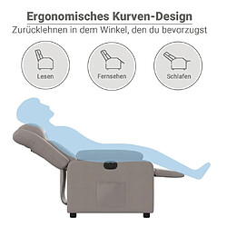 vidaXL Fauteuil inclinable électrique Taupe Tissu pas cher