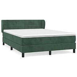 vidaXL Sommier à lattes de lit et matelas Vert foncé 140x190cm Velours