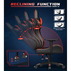 Chaise Gaming - Chaise de bureau - Chaises de bureau Rattantree - Chaise de jeu ergonomique - Chaise d'ordinateur PC avec appui-tête et support lombaire - Chaise de jeu inclinable réglable en hauteur - Rouge