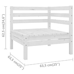 Acheter vidaXL Canapé d'angle de jardin blanc bois de pin massif