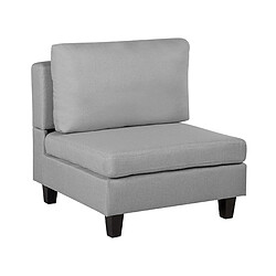 Beliani Module fauteuil en tissu gris clair pour canapé FEVIK