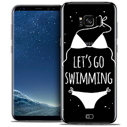 Caseink Coque Housse Etui Samsung Galaxy S8+/ Plus (G955) [Crystal Gel HD Collection Summer Design Let's Go Swim - Souple - Ultra Fin - Imprimé en France]