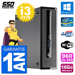 PC HP ProDesk 400 G1 SFF Intel Core i3-4130 RAM 16Go SSD 960Go Windows 10 Wifi - Occasion