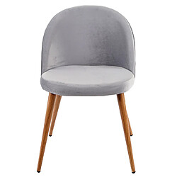 Mendler 6x chaise de salle à manger HWC-D53, fauteuil, style rétro années 50, en velours ~ gris clair