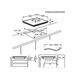 La table de cuisson à induction 59cm 3 feux 7350w - LIT60342CW/1 - ELECTROLUX