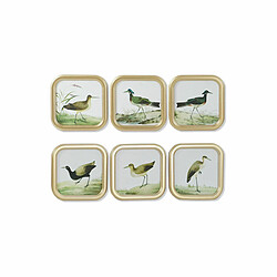 Cadre DKD Home Decor Oiseaux Cottage 30 x 2 x 30 cm (6 Unités)