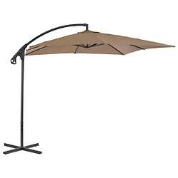 vidaXL Parasol de jardin en porte-à-faux avec poteau en acier taupe