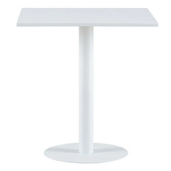 Avis Pegane Table carrée en métal coloris blanc - Longueur 70 x profondeur 70 x hauteur 73 cm