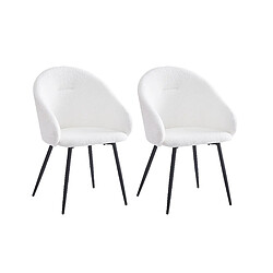 Bestmobilier Gaia - lot de 2 chaises - en tissu bouclette