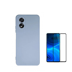 Kit de film en verre trempé de la couverture de 5D + couvercle de silicone liquide Phonecare pour Oppo A38 4G - Bleu clair