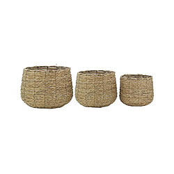 Aubry Gaspard Cache-pots en jonc tissé (lot de 3).