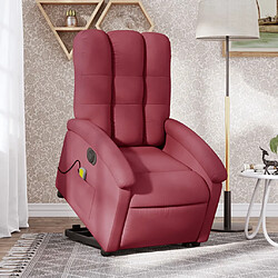 vidaXL Fauteuil inclinable de massage électrique Rouge bordeaux Tissu