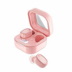 By18 Tws Casque Sans Fil Bluetooth Contrôle Tactile Réduction Du Bruit Affichage Numérique Casque De Sport Intra-Auriculaire Rose