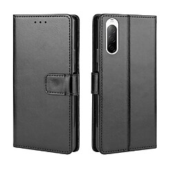 Etui en PU cheval fou noir pour Sony Xperia 10 II