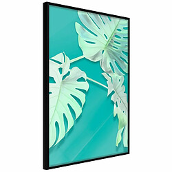 Paris Prix Affiche Murale Encadrée Teal Monstera 20 x 30 cm Noir