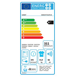 Sèche-linge pompe à chaleur avec condenseur 60cm 11kg - csoeh11a2te-s - CANDY