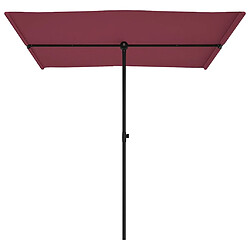 Avis vidaXL Parasol de jardin et mât en aluminium 2x1,5 m rouge bordeaux