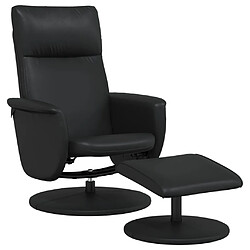 vidaXL Fauteuil inclinable avec repose-pied noir similicuir