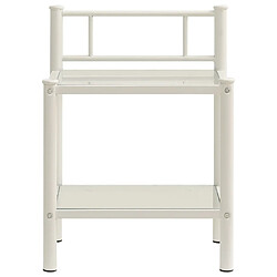 Avis Maison Chic Table de chevet,Table de Nuit,Meuble de Rangement Blanc/transparent 45x34,5x60,5cm Métal et verre