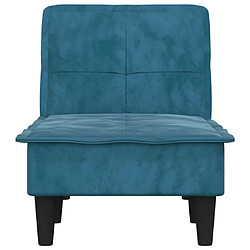 Avis vidaXL Chaise longue bleu velours