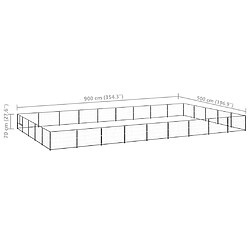 Acheter vidaXL Chenil Noir 45 m² Acier