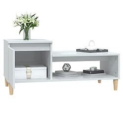 Acheter Maison Chic Table basse,Table Console Table d'appoint, Table pour salon Blanc brillant 100x50x45 cm Bois d'ingénierie -MN57472