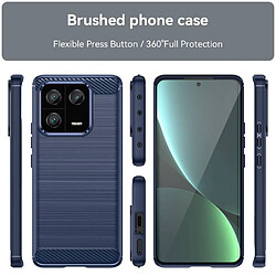 Htdmobiles Coque pour Xiaomi 13 Pro 5G - housse etui silicone gel carbone + film ecran - BLEU FONCE